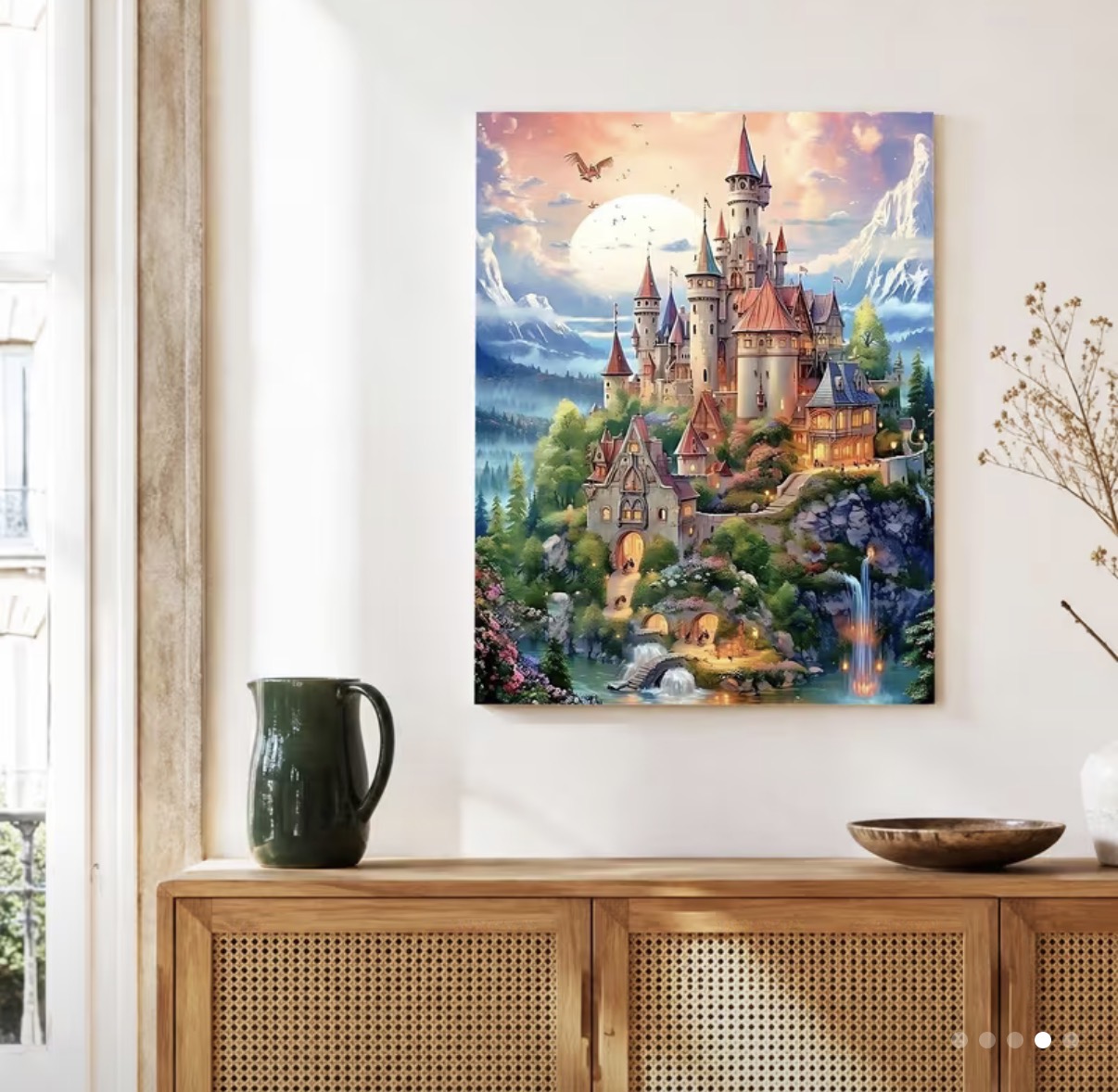 نقاشی با اعداد طرح قلعه جادویی سایز 50*40