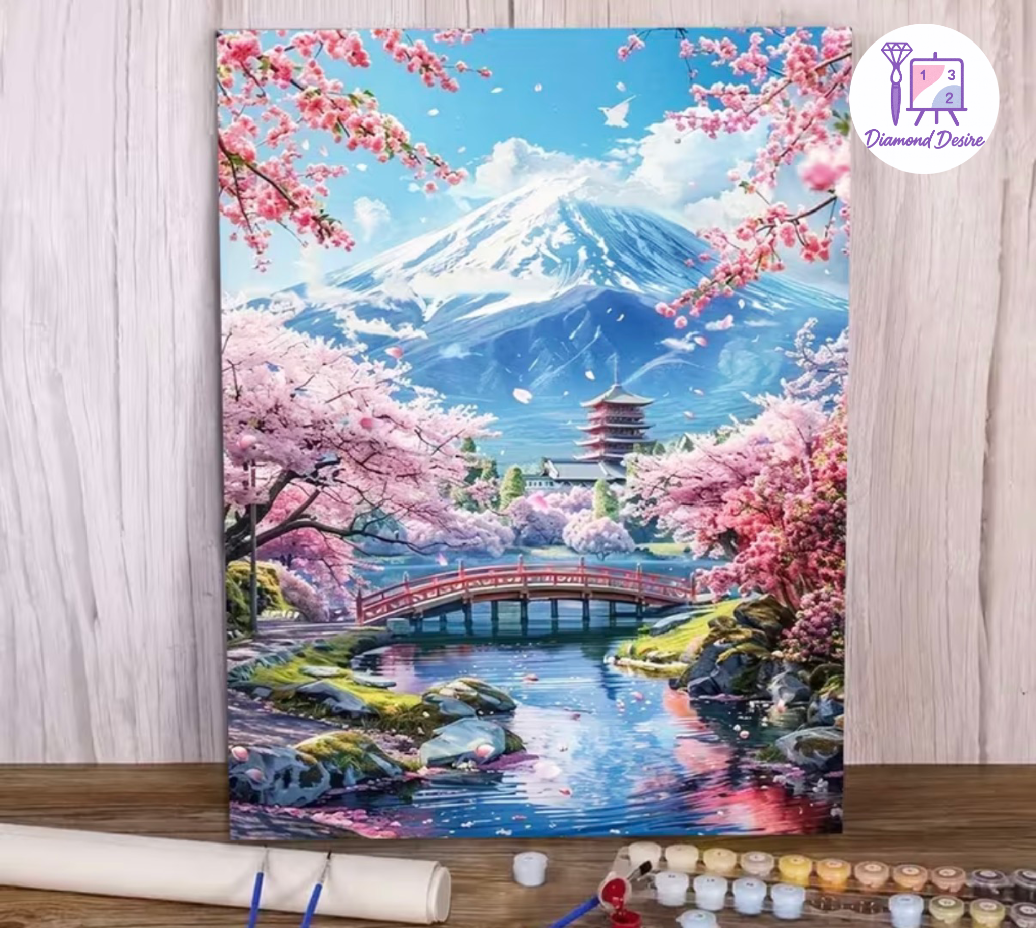 نقاشی با اعداد طرح کوه فوجی سایز 50*40