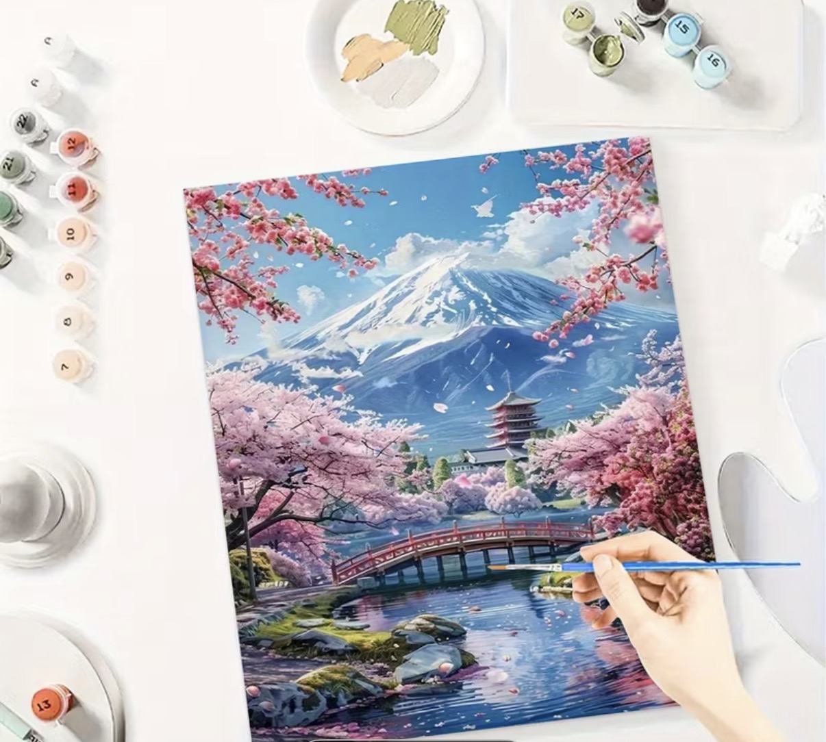 نقاشی با اعداد طرح کوه فوجی سایز 50*40