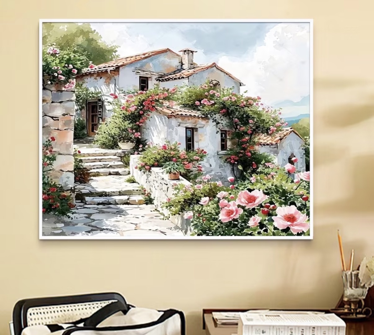 نقاشی با اعداد طرح خانه ساحلی سایز 50*40