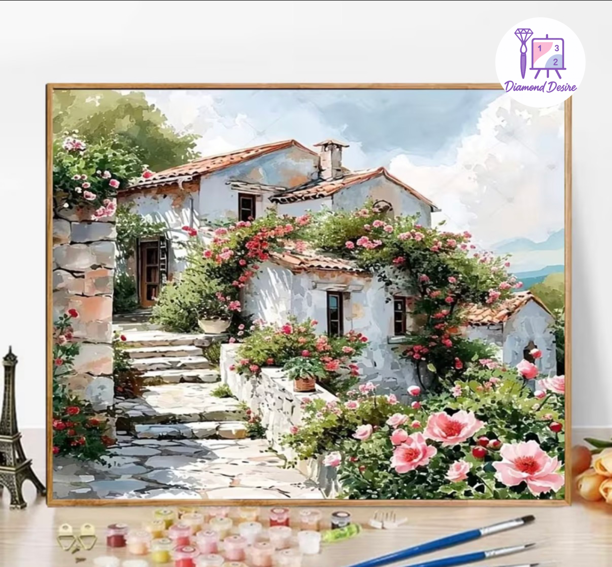 نقاشی با اعداد طرح خانه ساحلی سایز 50*40