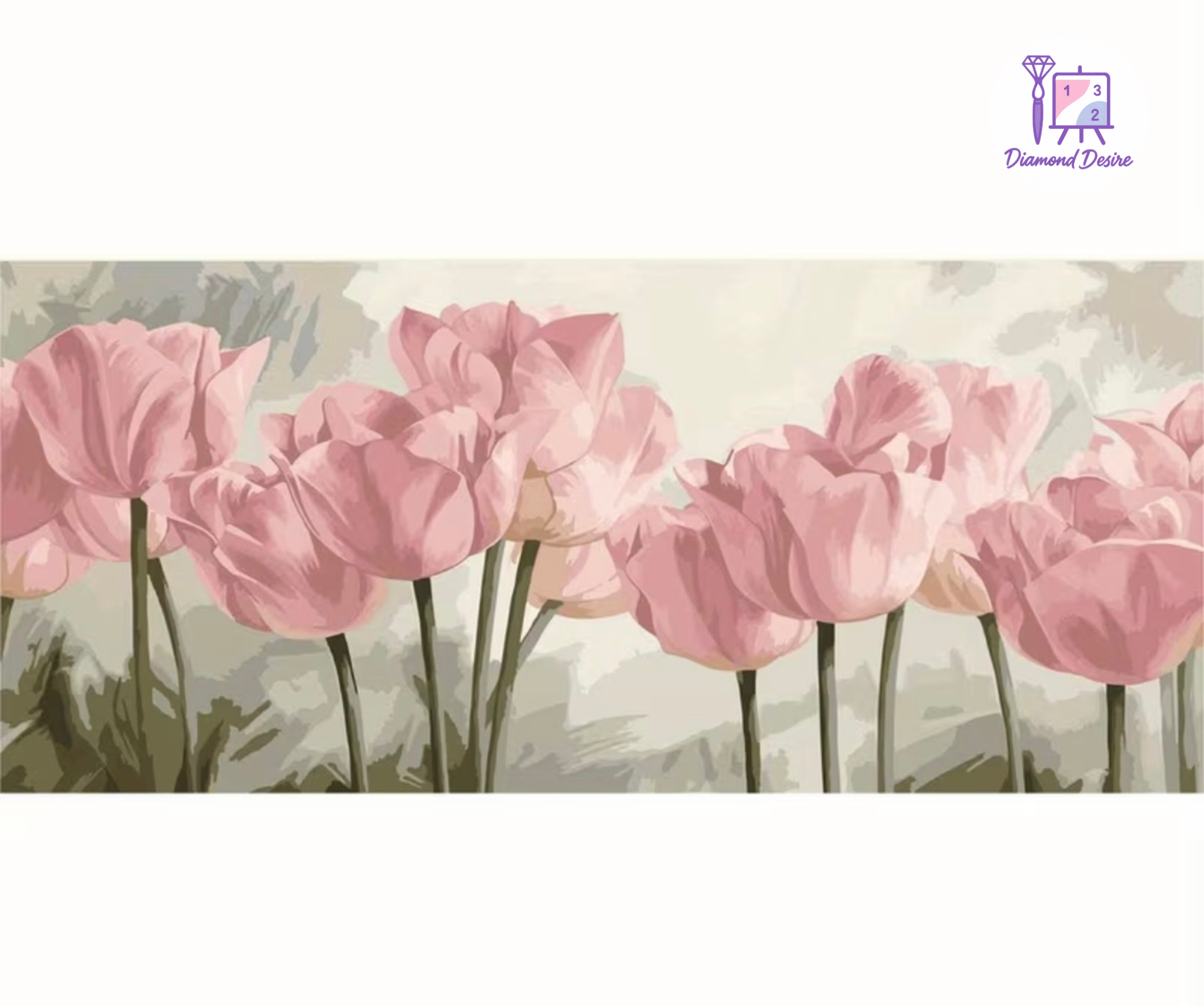نقاشی با اعداد طرح گل لاله سایز 90*40