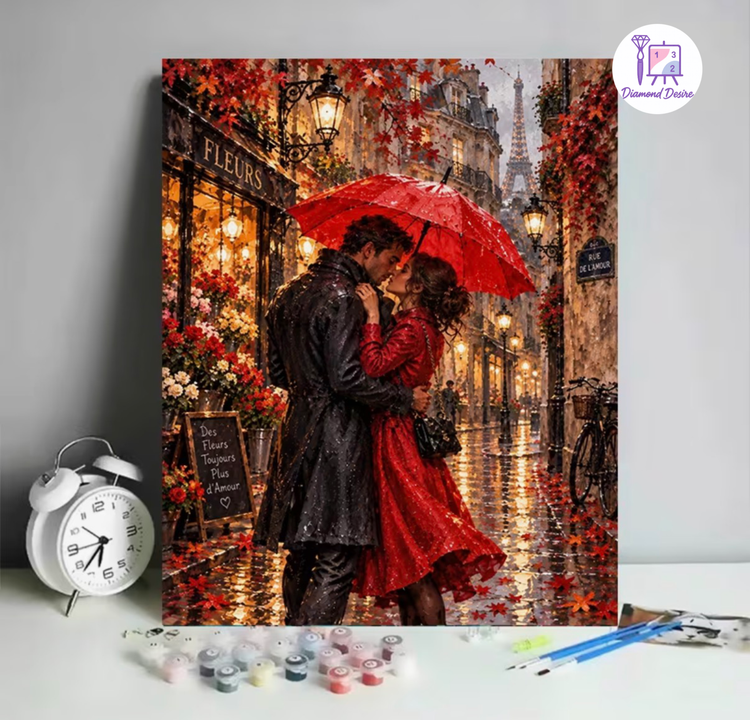 نقاشی با اعداد طرح قرار عاشقانه سایز 50*40