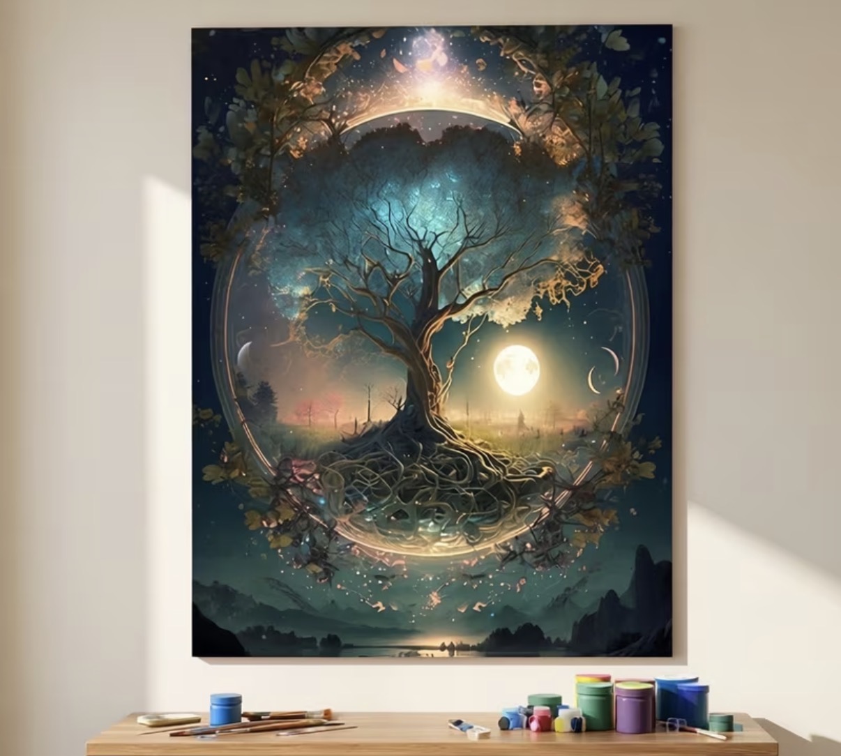 نقاشی با اعداد طرح درخت جادویی سایز 50*40