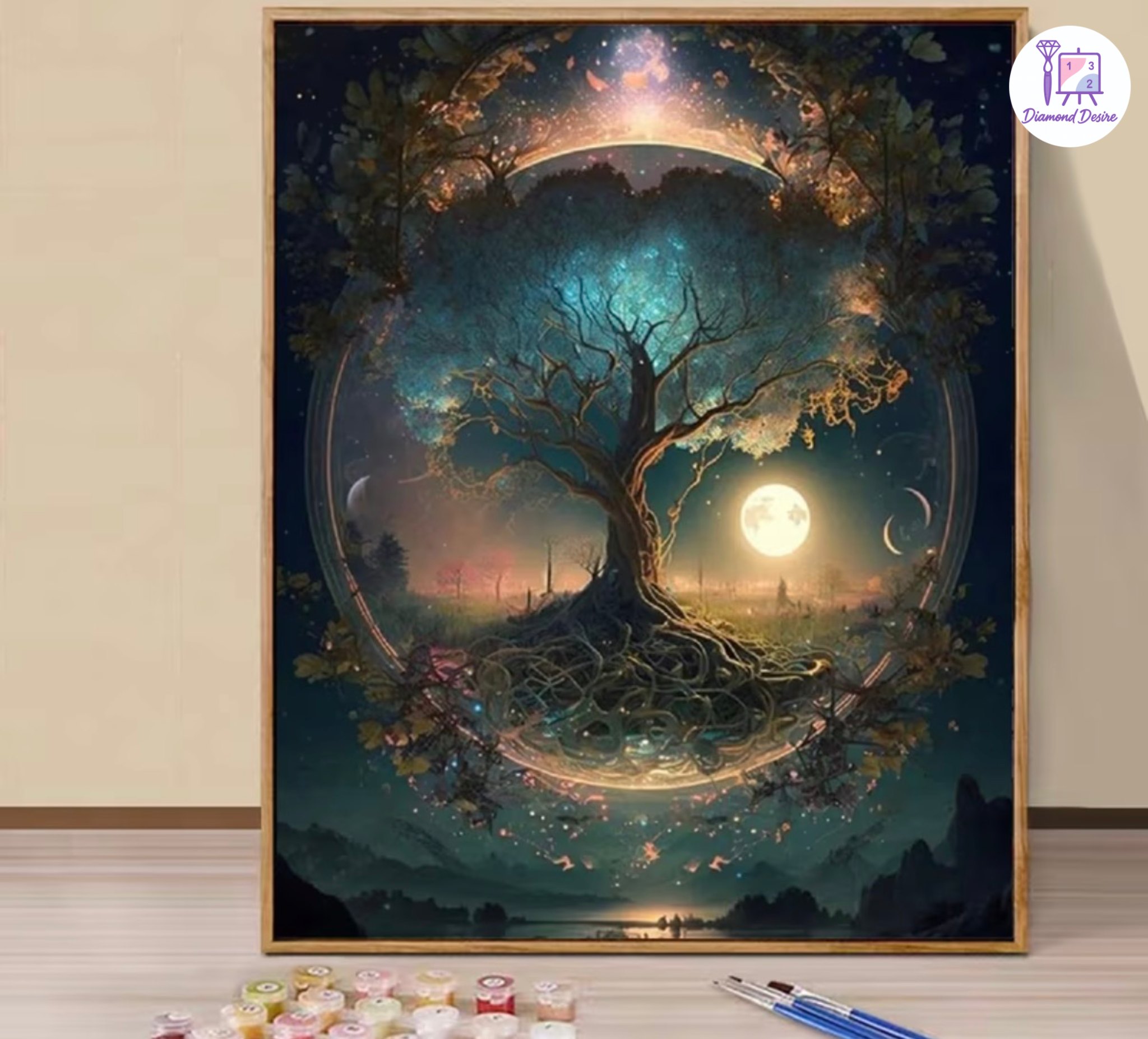 نقاشی با اعداد طرح درخت جادویی سایز 50*40