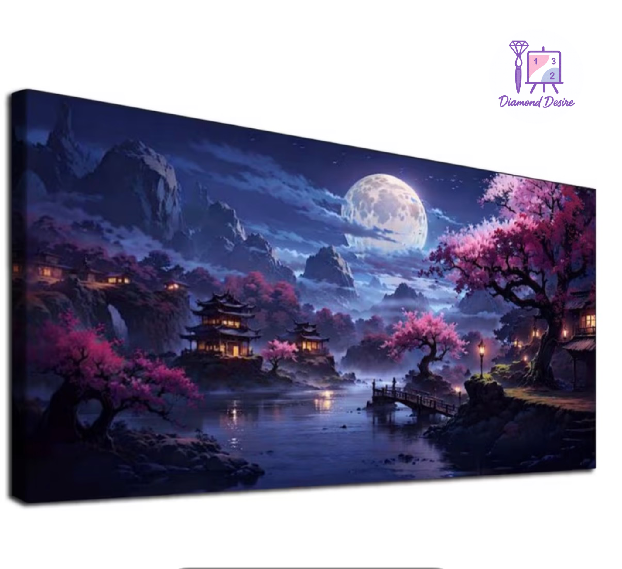 نقاشی با اعداد طرح شب ژاپن سایز 70*40