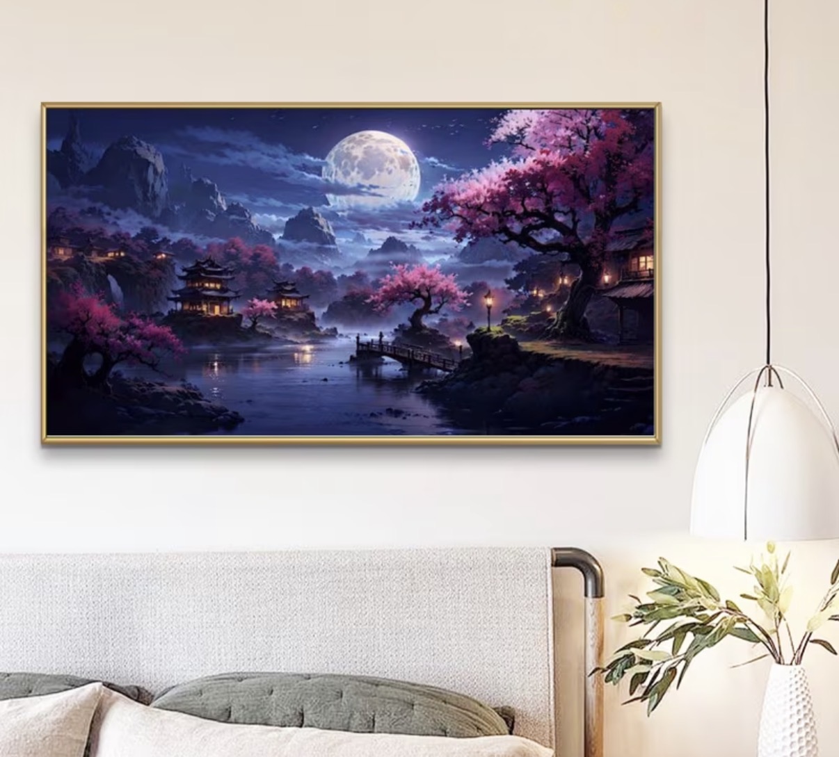 نقاشی با اعداد طرح شب ژاپن سایز 70*40