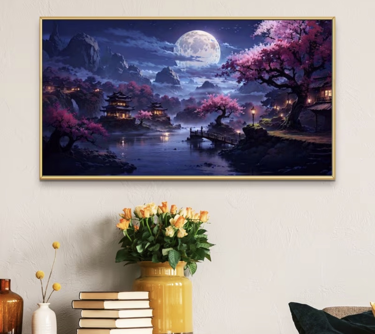 نقاشی با اعداد طرح شب ژاپن سایز 70*40