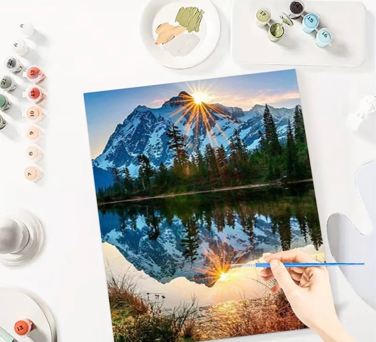 نقاشی با اعداد طرح کوهستان سایز 50*40