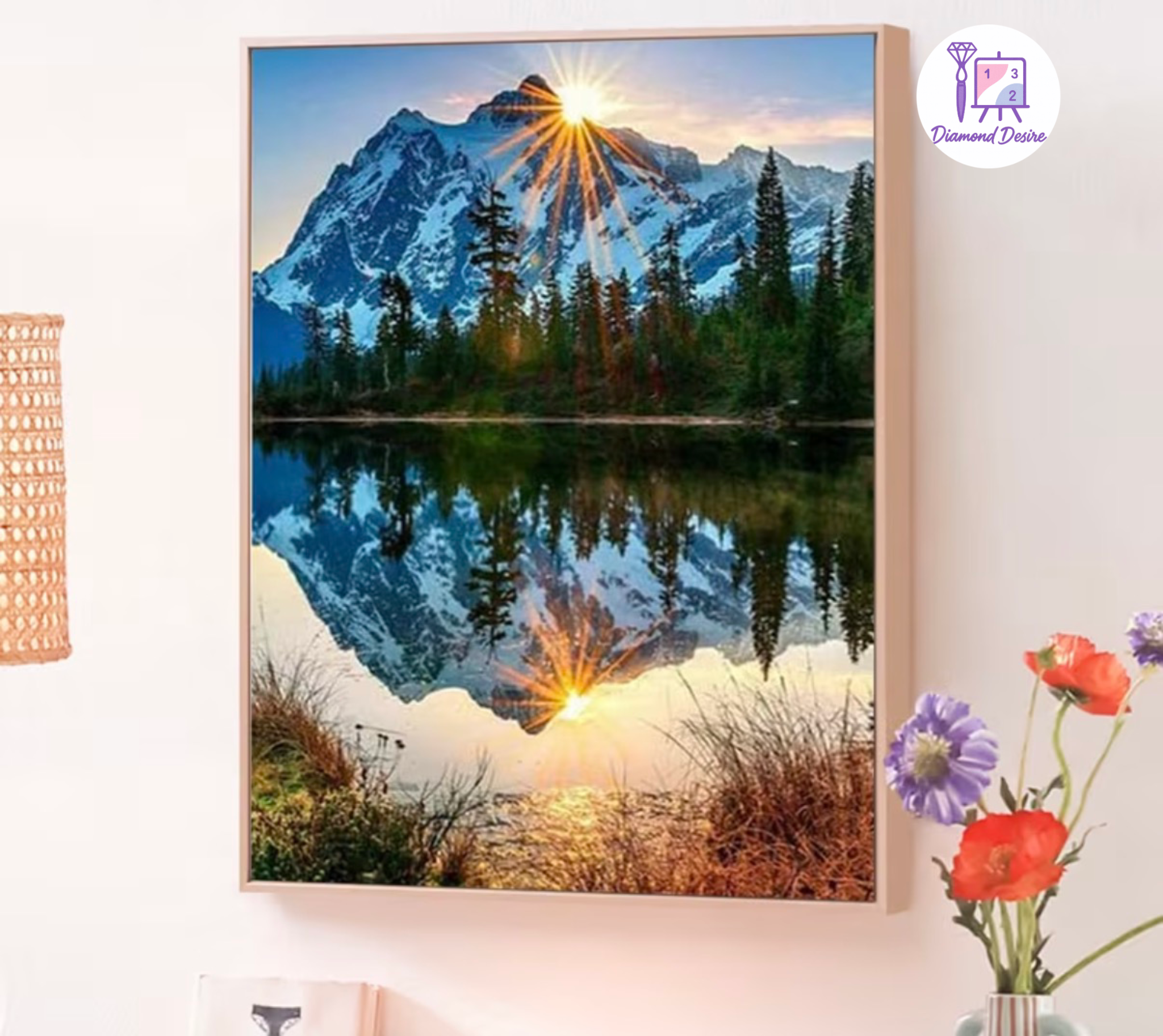 نقاشی با اعداد طرح کوهستان سایز 50*40