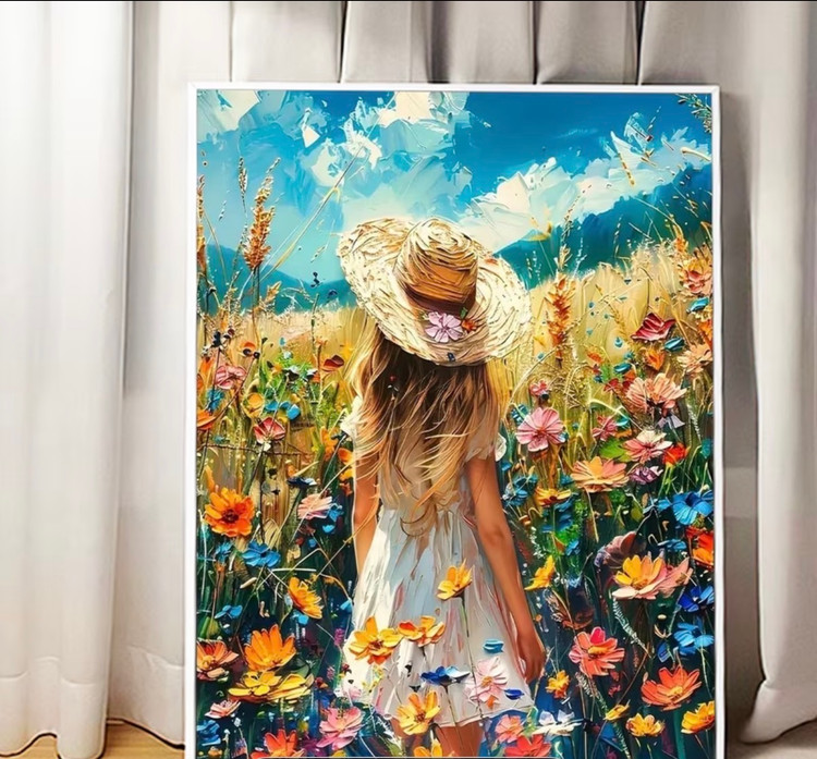 نقاشی با اعداد طرح دشت گل سایز 50*40