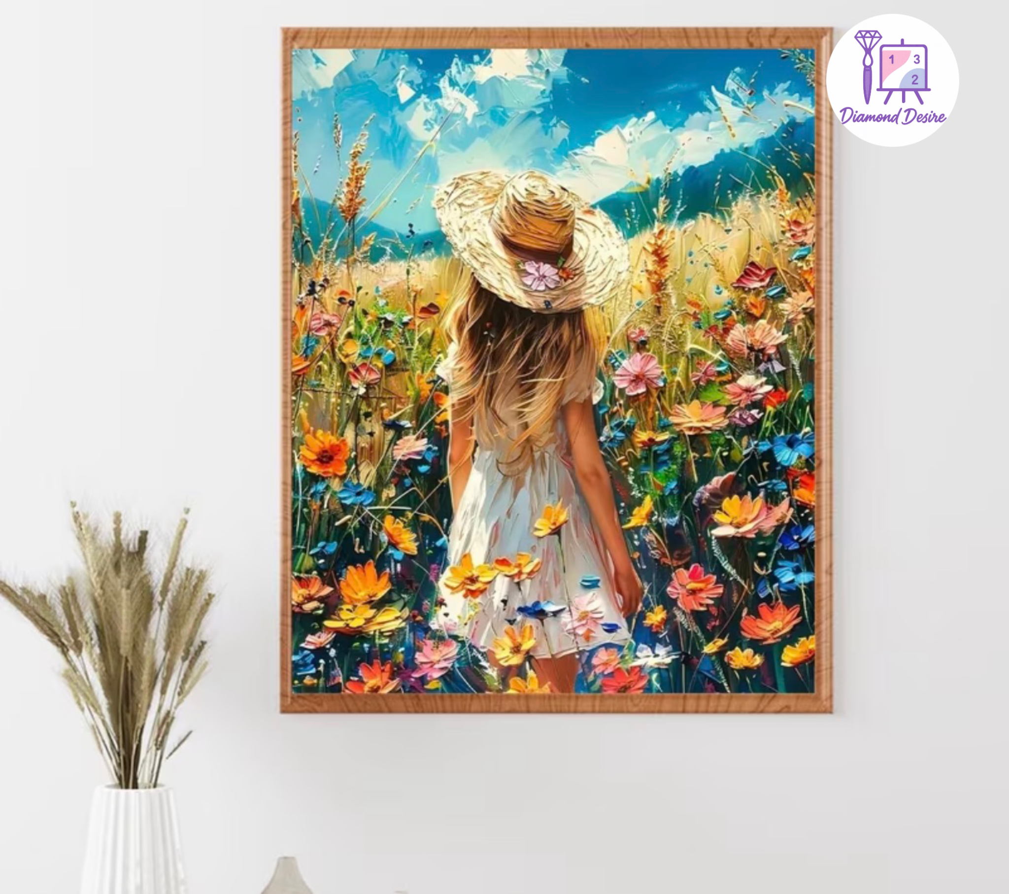 نقاشی با اعداد طرح دشت گل سایز 50*40