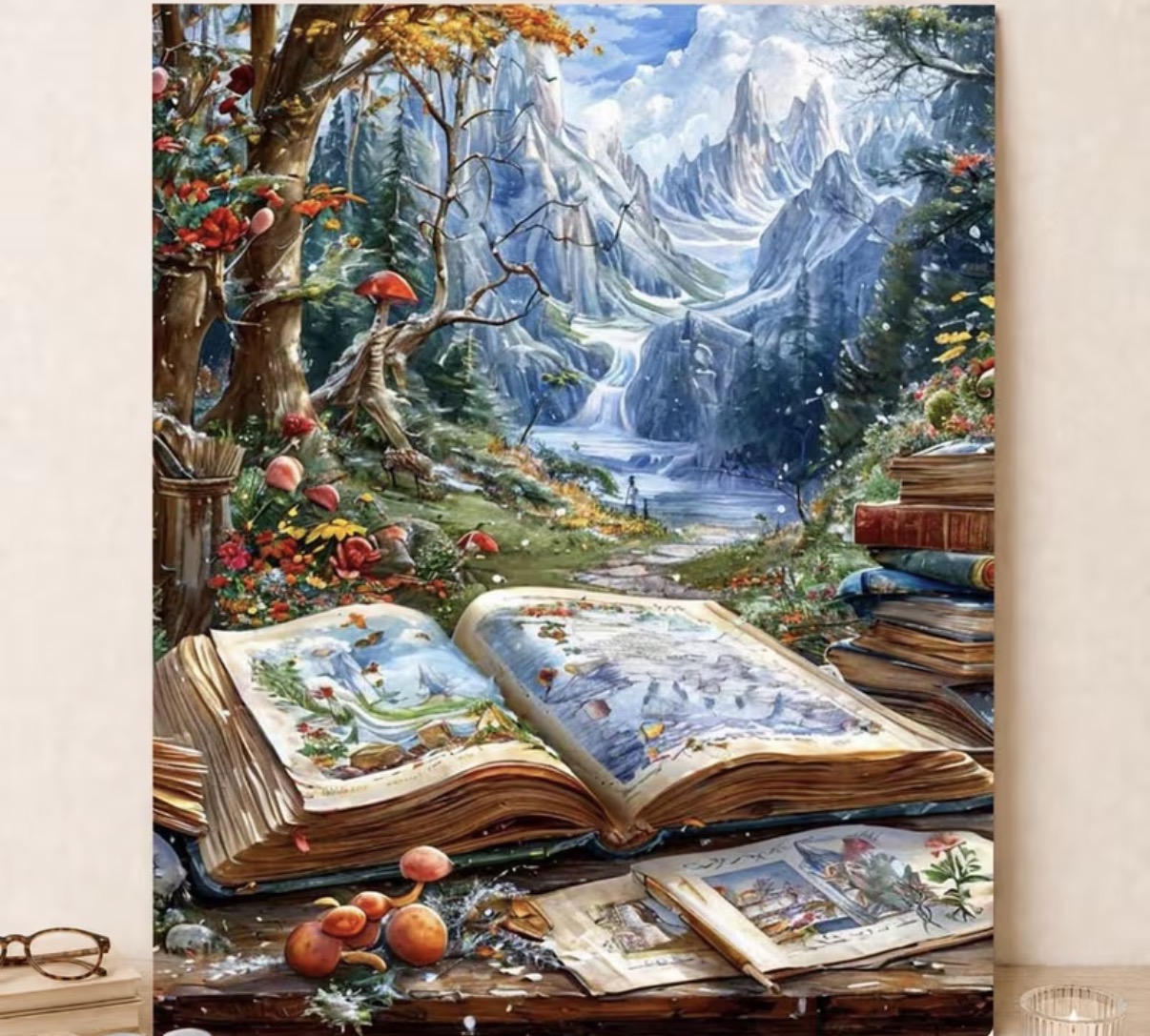 نقاشی با اعداد طرح جادوی کتاب سایز 50*40